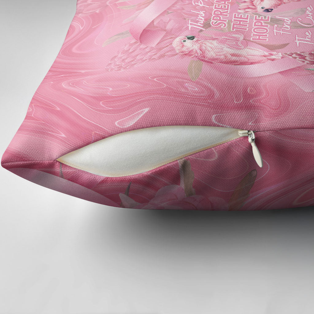 Australia Breast Cancer Support Pillow Cover Think Pink Cockatoos Ribbon