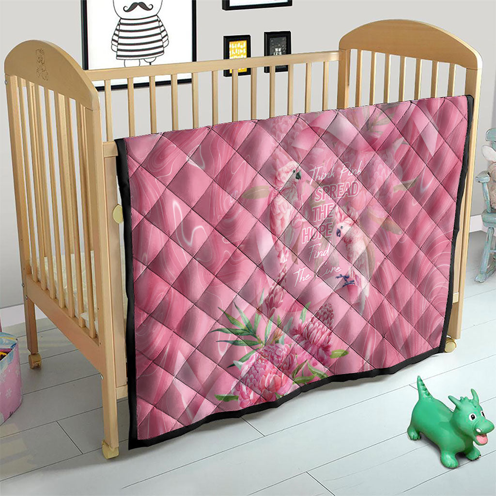 Australia Breast Cancer Support Quilt Think Pink Cockatoos Ribbon