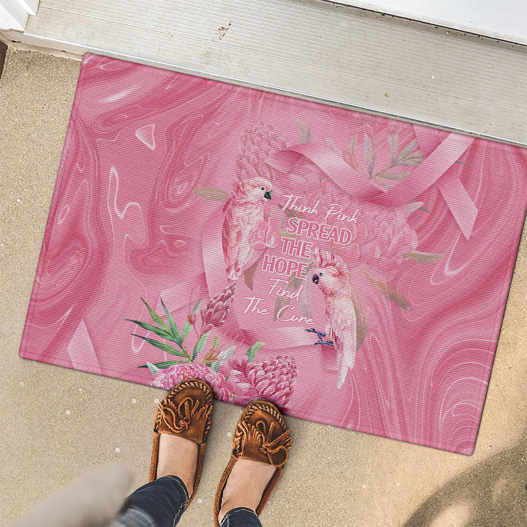 Australia Breast Cancer Support Rubber Doormat Think Pink Cockatoos Ribbon