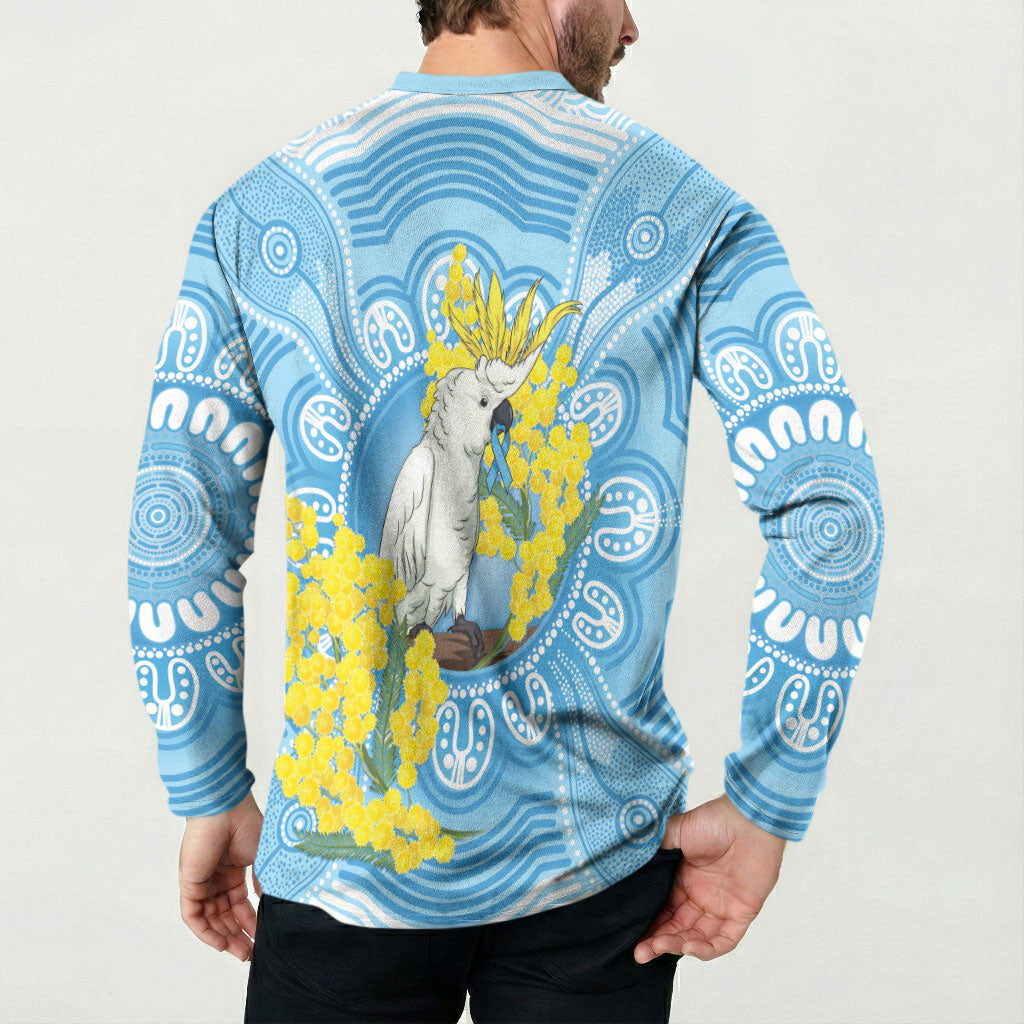 World Diabetes Day Australia Button Sweatshirt Yellow-crested Cockatoo Golden Wattle Aboriginal