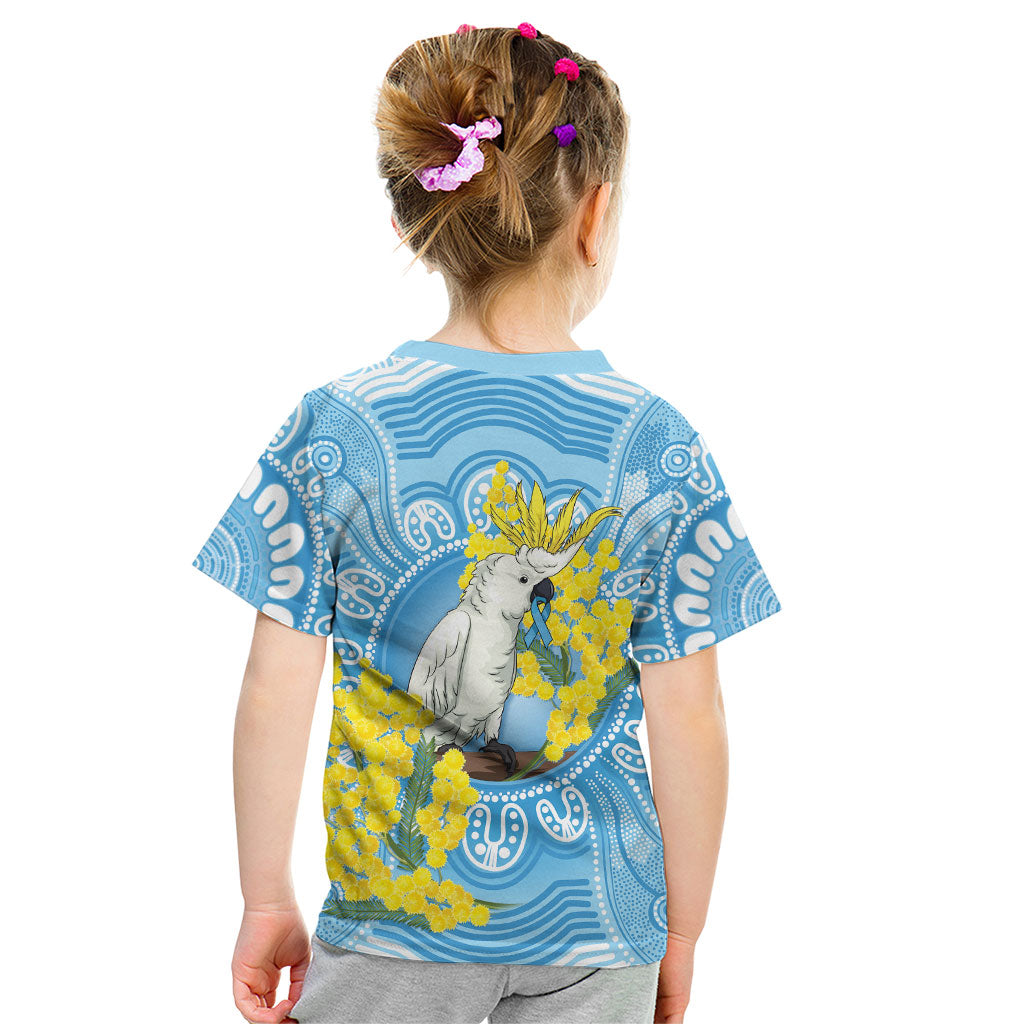 World Diabetes Day Australia Kid T Shirt Yellow-crested Cockatoo Golden Wattle Aboriginal