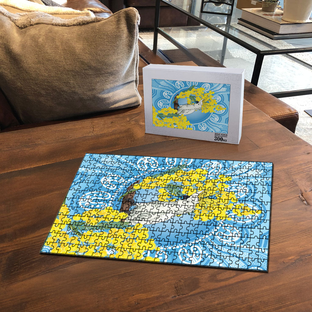 World Diabetes Day Australia Puzzle Yellow-crested Cockatoo Golden Wattle Aboriginal
