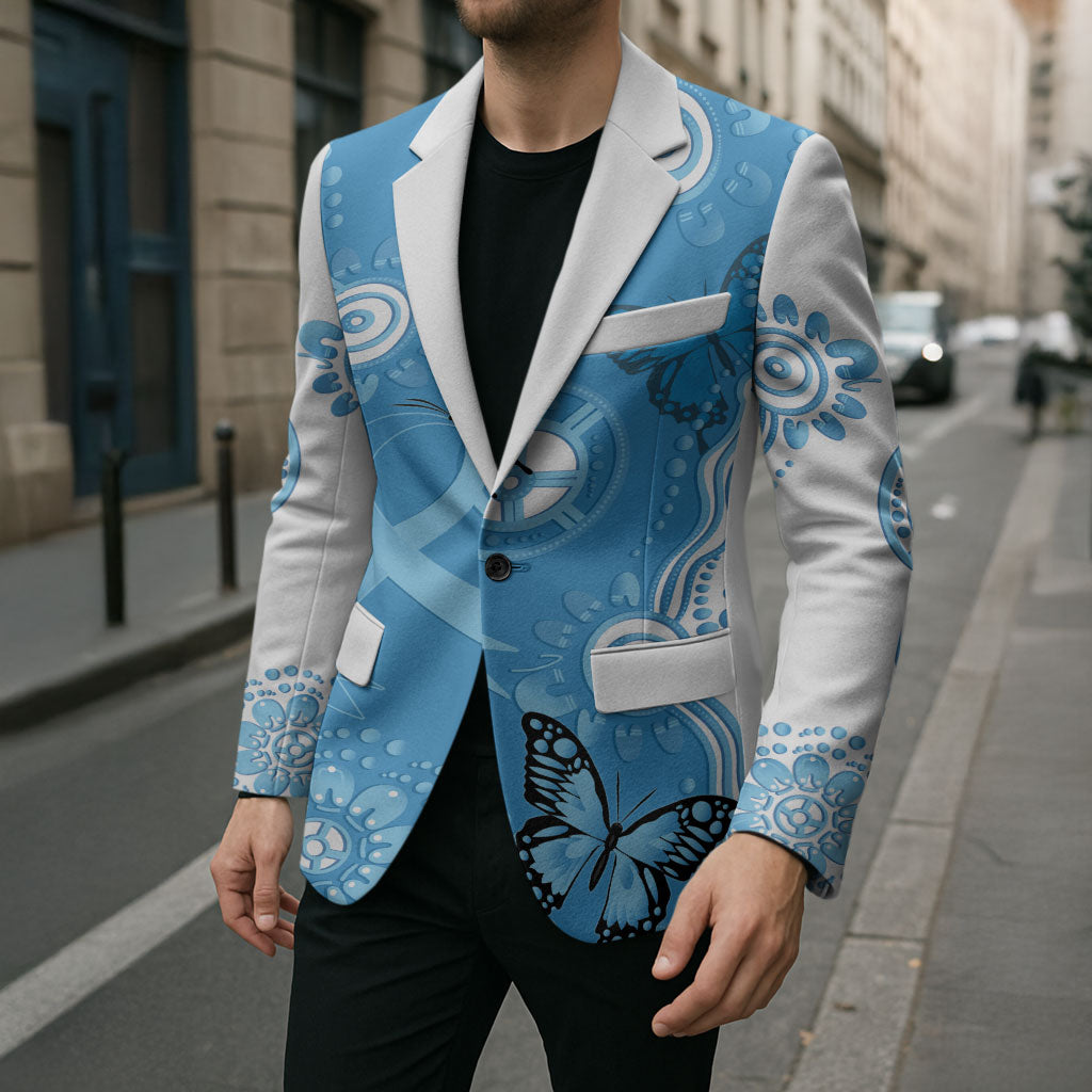 World Diabetes Day Australia Blazer Blue Ribbon Butterfly Aboriginal Art