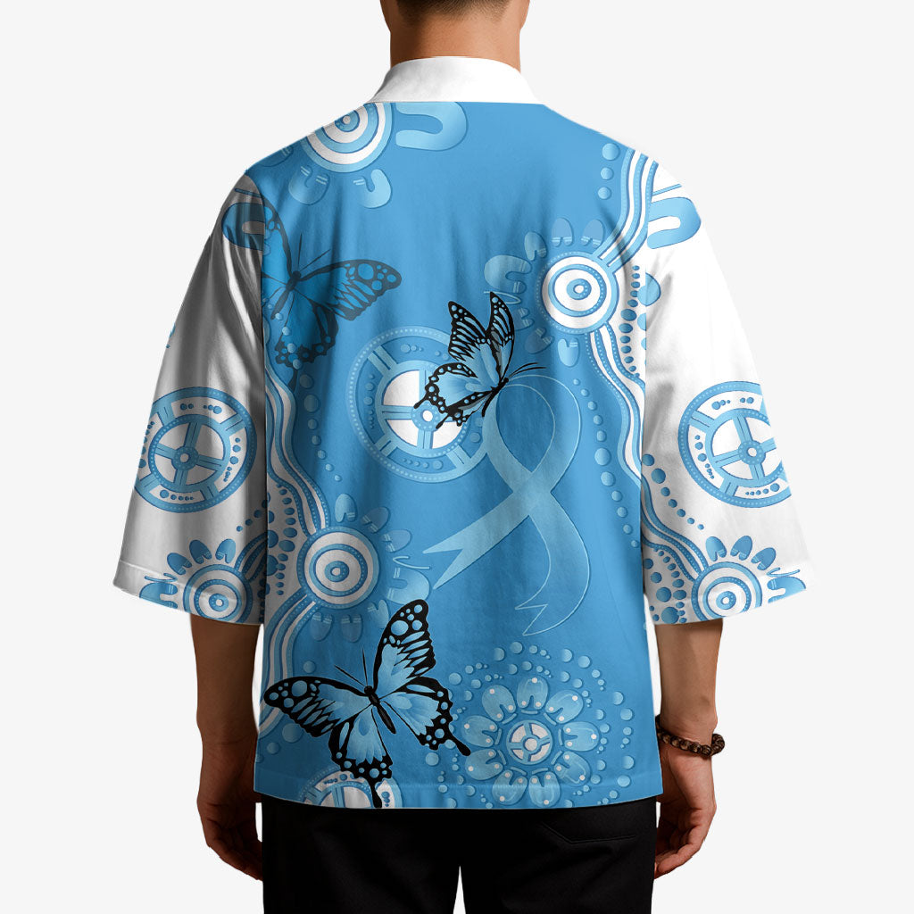 World Diabetes Day Australia Kimono Blue Ribbon Butterfly Aboriginal Art