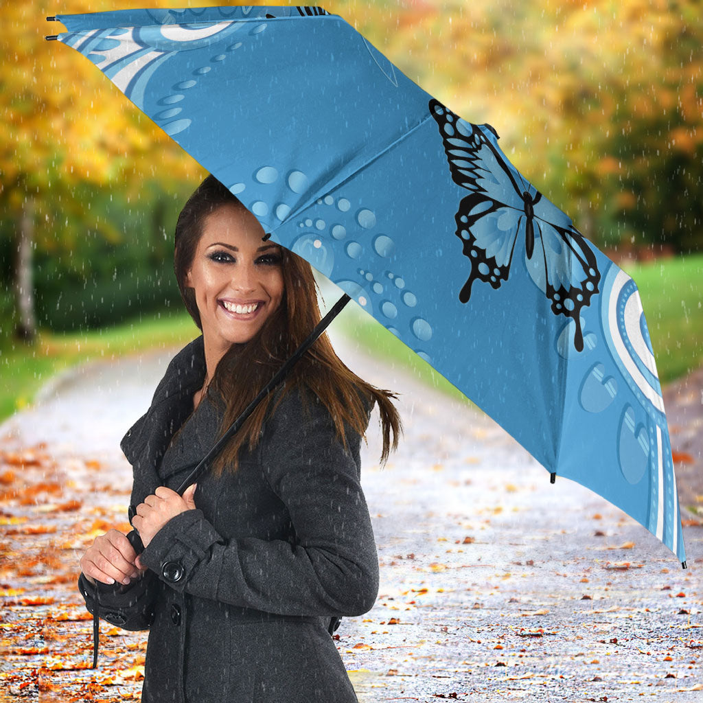 World Diabetes Day Australia Umbrella Blue Ribbon Butterfly Aboriginal Art