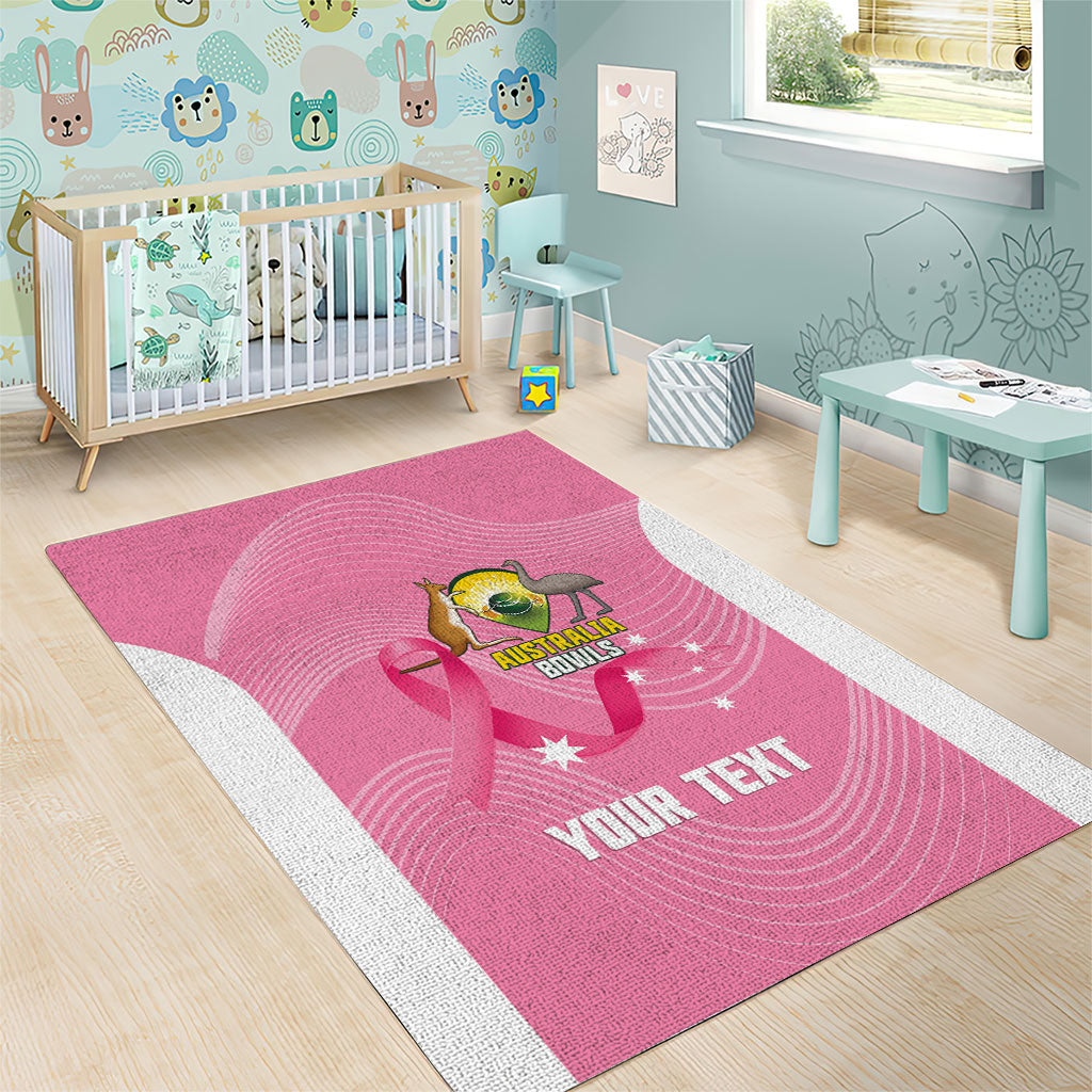 Custom Bowls Australia Breast Cancer Area Rug Pink Ribbon Aussie Map With Kangaroo Emu