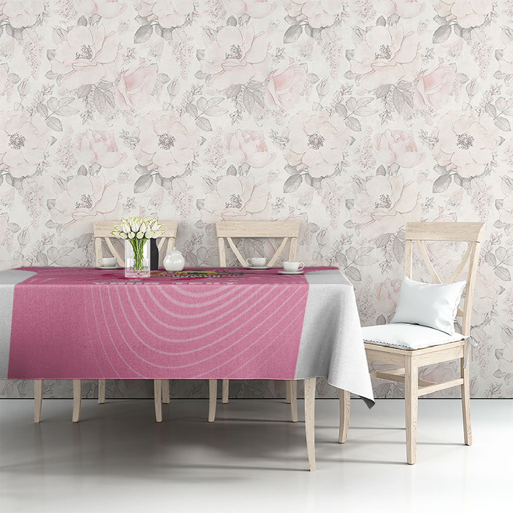 Custom Bowls Australia Breast Cancer Tablecloth Pink Ribbon Aussie Map With Kangaroo Emu