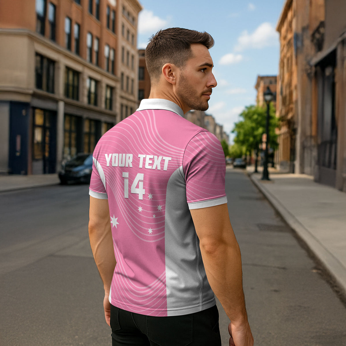 Custom Bowls Australia Breast Cancer Zipper Polo Shirt Pink Ribbon Aussie Map With Kangaroo Emu