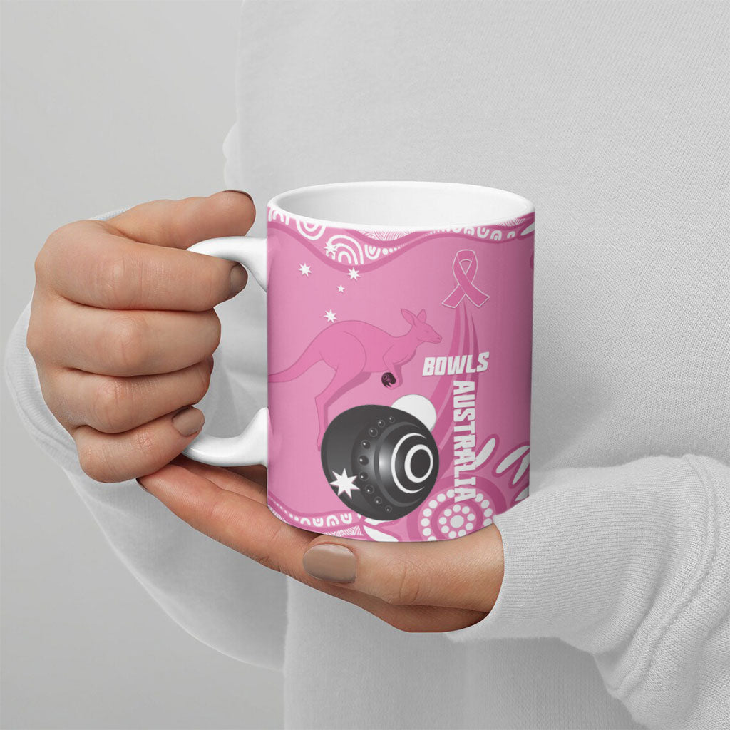 Custom Bowls Australia Breast Cancer Ceramic Mug Pink Ribbon Kangaroo Aboriginal Art