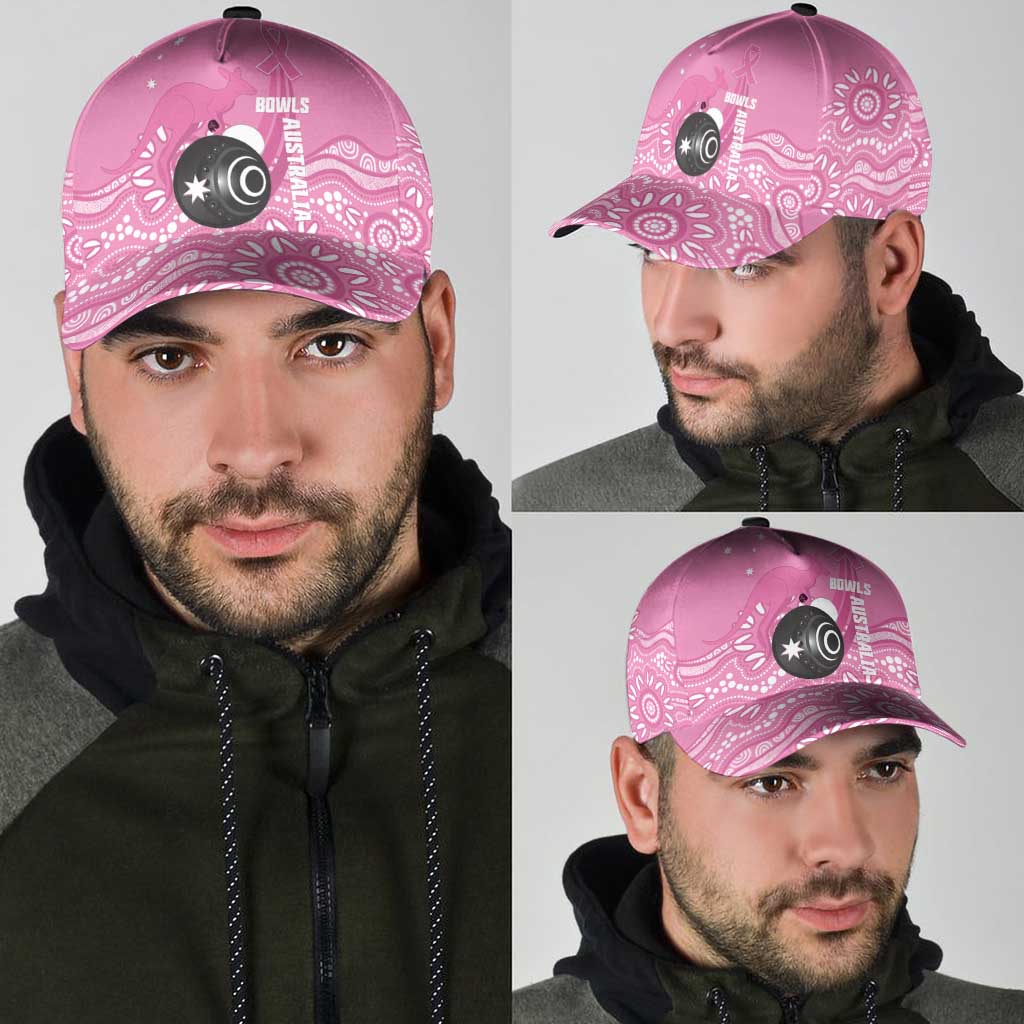 Bowls Australia Breast Cancer Classic Cap Pink Ribbon Kangaroo Aboriginal Art