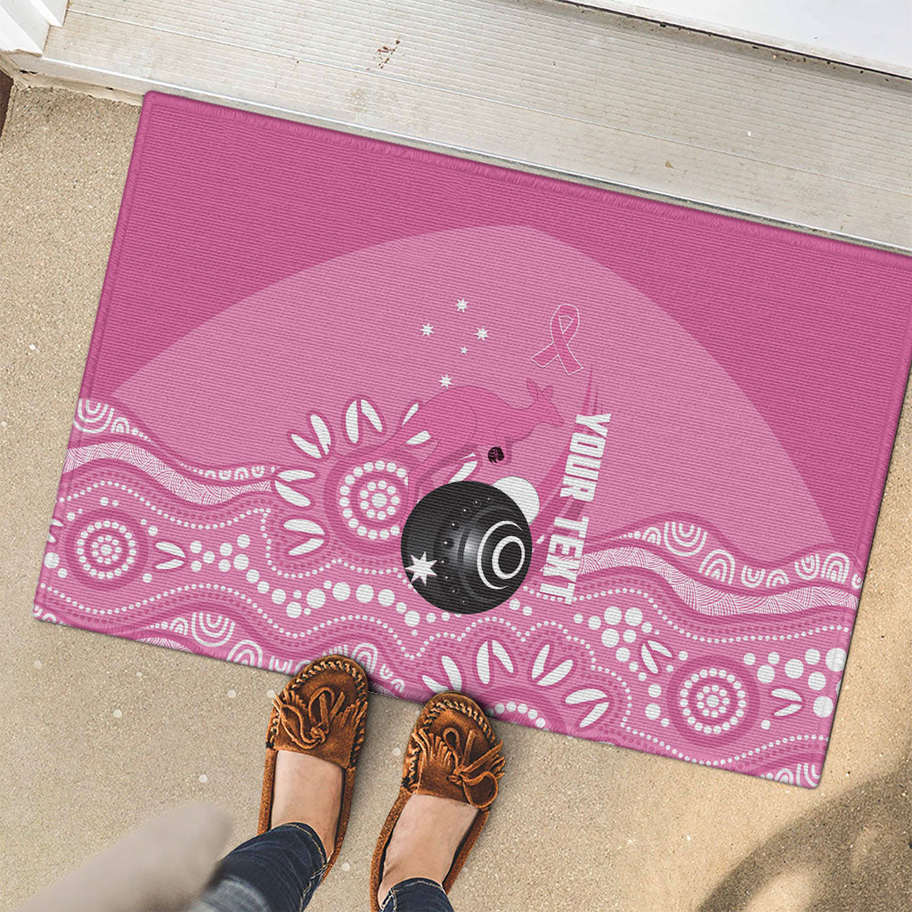 Custom Bowls Australia Breast Cancer Rubber Doormat Pink Ribbon Kangaroo Aboriginal Art