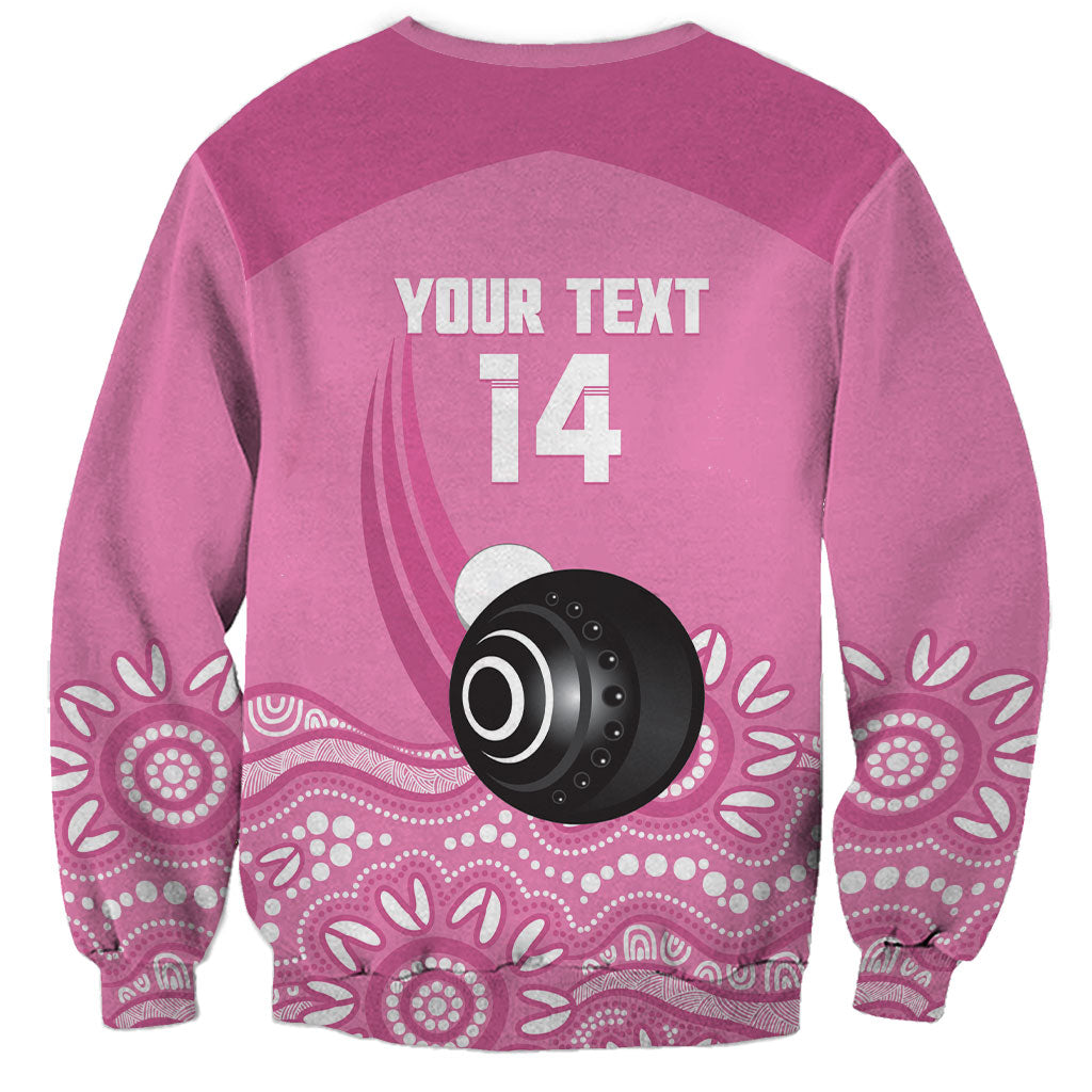 Custom Bowls Australia Breast Cancer Sweatshirt Pink Ribbon Kangaroo Aboriginal Art