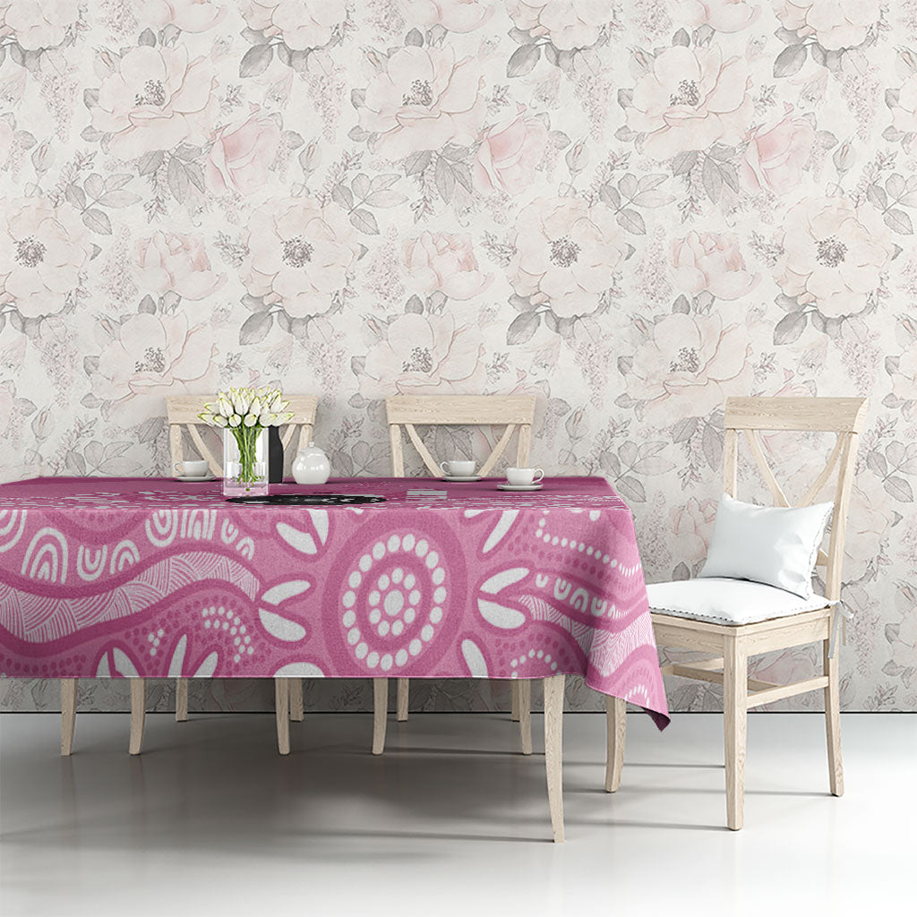 Custom Bowls Australia Breast Cancer Tablecloth Pink Ribbon Kangaroo Aboriginal Art