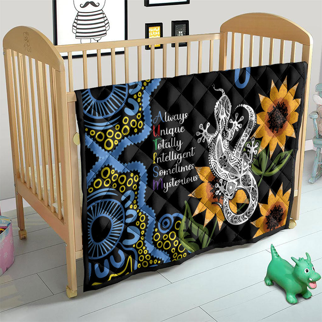 Australia Autism Support Quilt Brave Strong Aussie Lizard Aboriginal Art