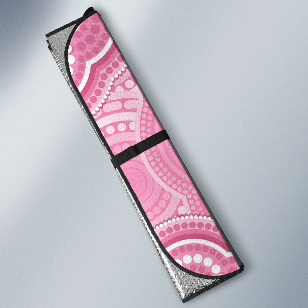 Australia Indigenous Auto Sun Shade Pink Ribbon Breast Cancer Butterfly Aboriginal