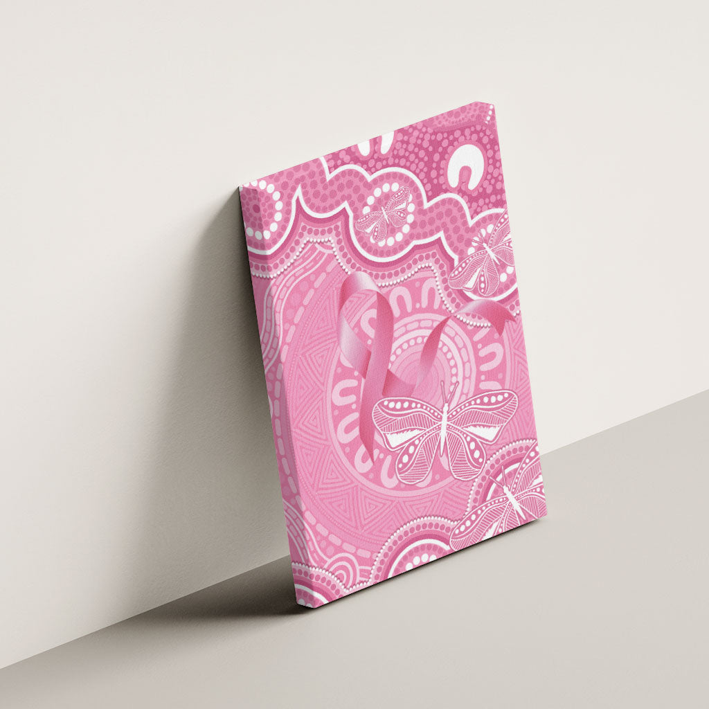 Australia Indigenous Canvas Wall Art Pink Ribbon Breast Cancer Butterfly Aboriginal