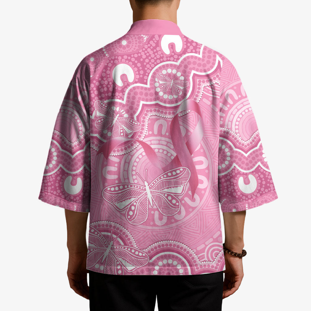 Australia Indigenous Kimono Pink Ribbon Breast Cancer Butterfly Aboriginal