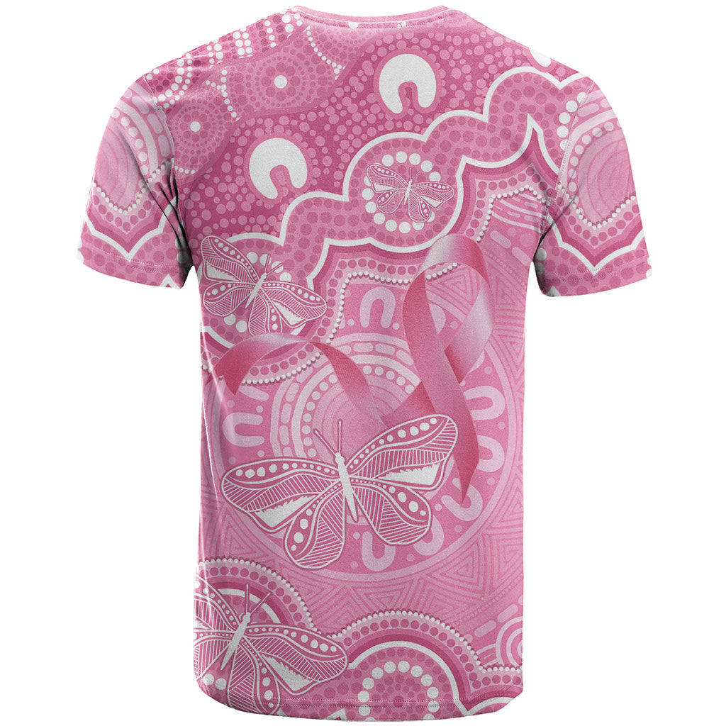 Australia Indigenous T Shirt Pink Ribbon Breast Cancer Butterfly Aboriginal
