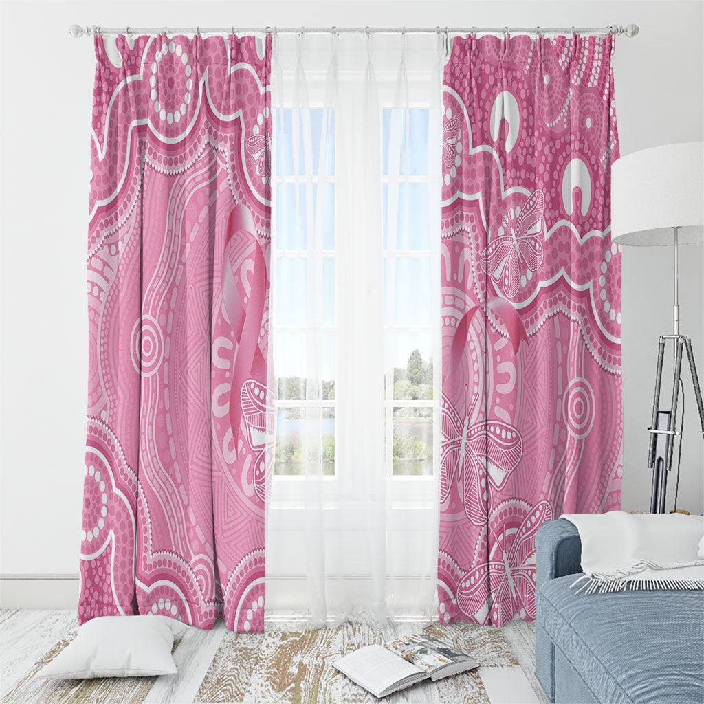 Australia Indigenous Window Curtain Pink Ribbon Breast Cancer Butterfly Aboriginal
