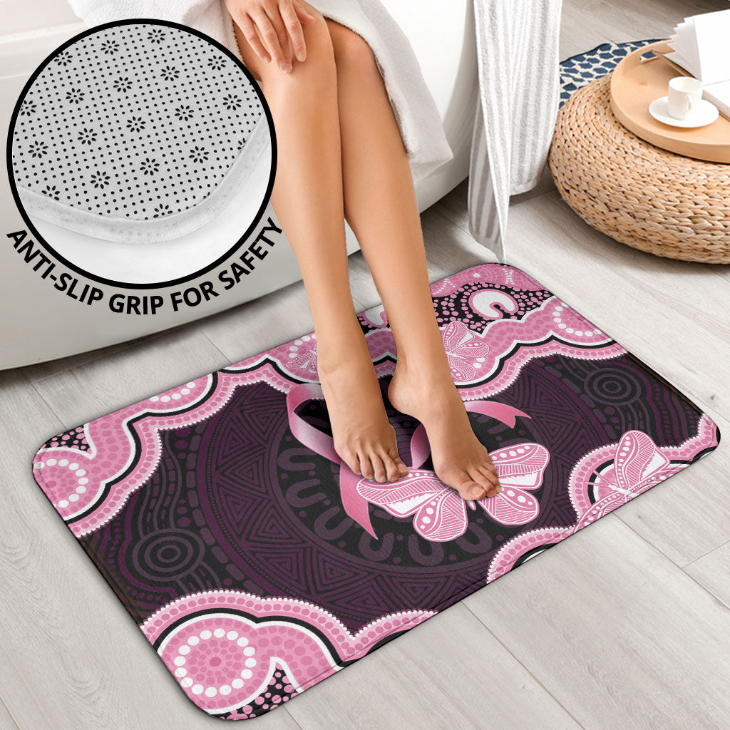 Australia Indigenous Bathroom Set Pink Ribbon Breast Cancer Butterfly Aboriginal Black