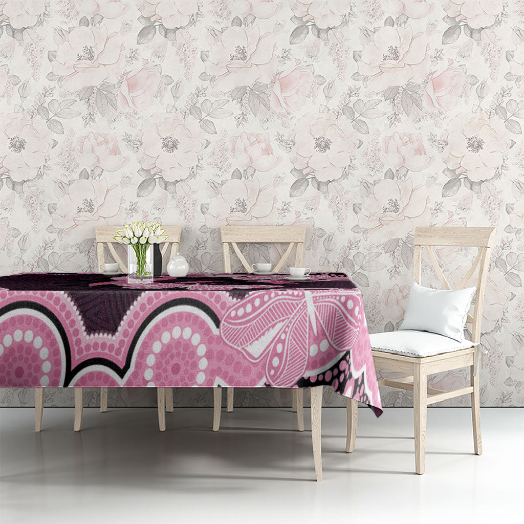 Australia Indigenous Tablecloth Pink Ribbon Breast Cancer Butterfly Aboriginal Black