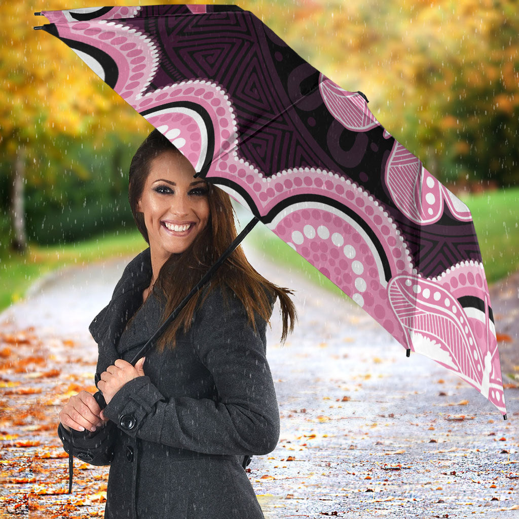 Australia Indigenous Umbrella Pink Ribbon Breast Cancer Butterfly Aboriginal Black