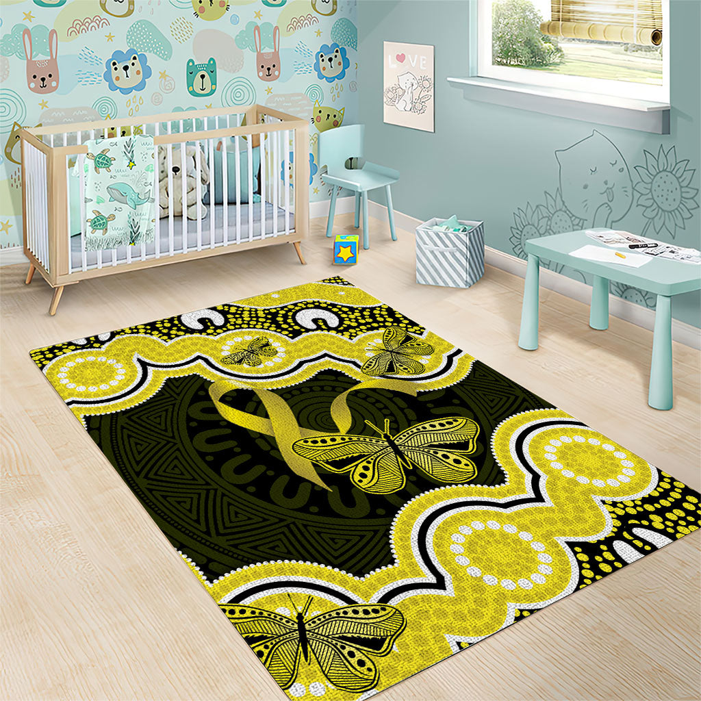 Yellow Ribbon Sarcoma Support Area Rug Aboriginal Art