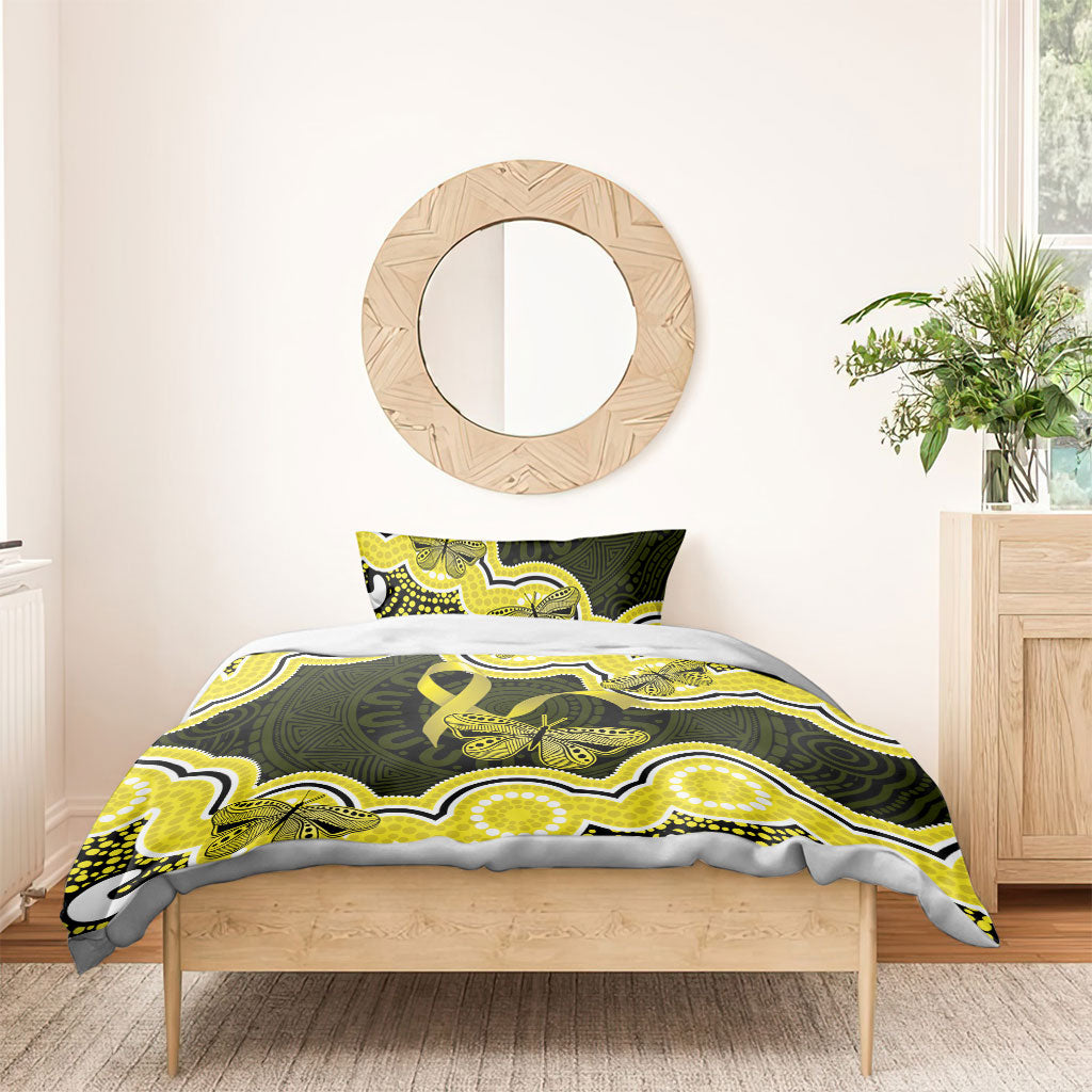 Yellow Ribbon Sarcoma Support Bedding Set Aboriginal Art
