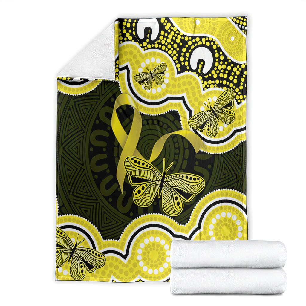 Yellow Ribbon Sarcoma Support Blanket Aboriginal Art