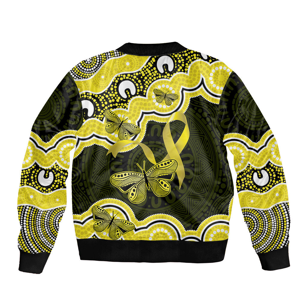 Yellow Ribbon Sarcoma Support Bomber Jacket Aboriginal Art