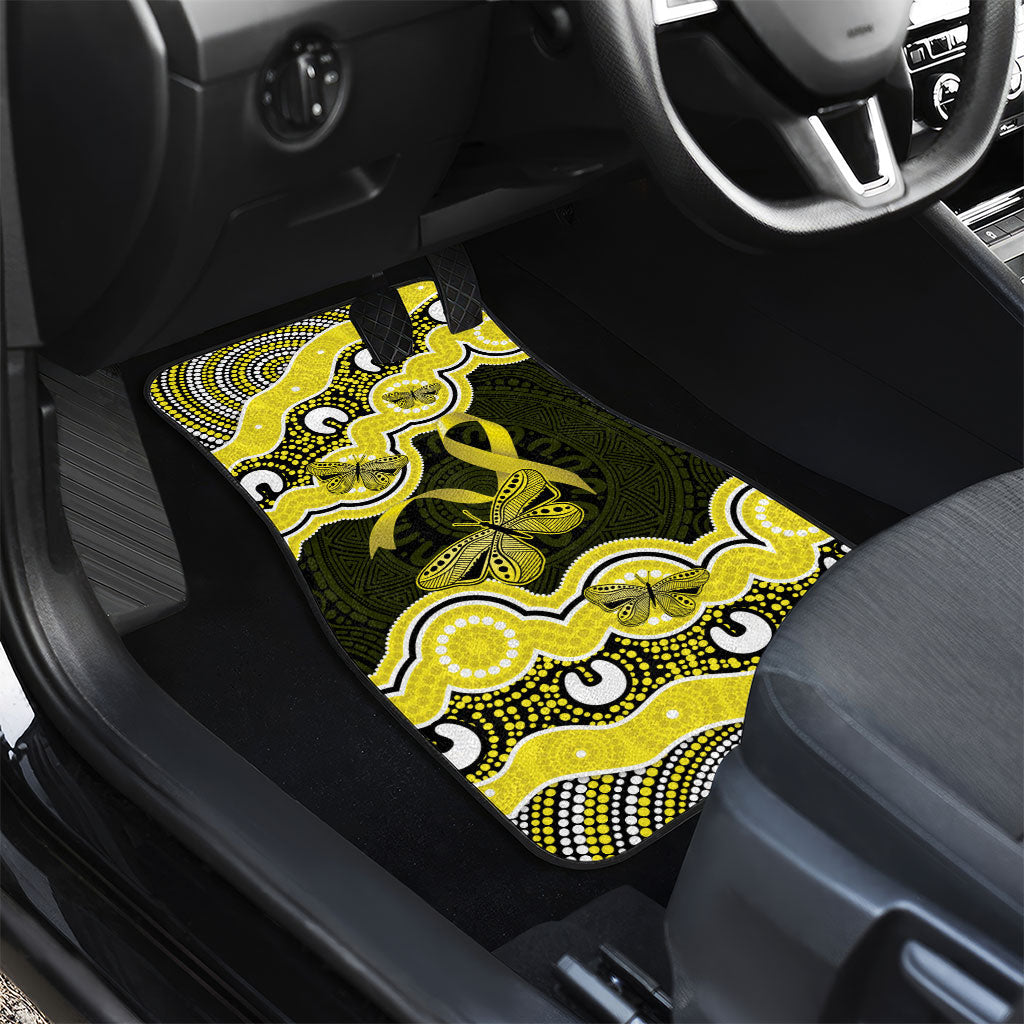 Yellow Ribbon Sarcoma Support Car Mats Aboriginal Art