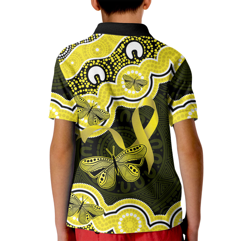 Yellow Ribbon Sarcoma Support Kid Polo Shirt Aboriginal Art