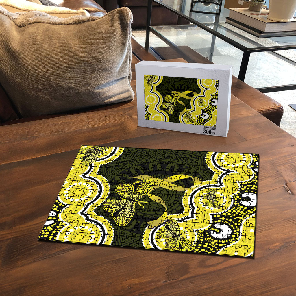 Yellow Ribbon Sarcoma Support Puzzle Aboriginal Art