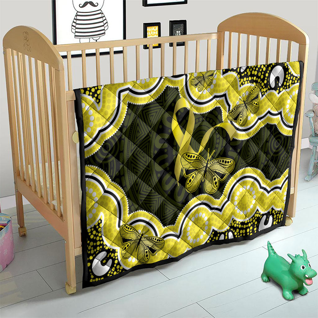 Yellow Ribbon Sarcoma Support Quilt Aboriginal Art
