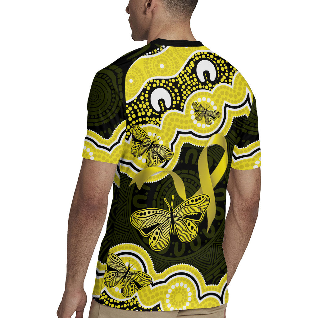 Yellow Ribbon Sarcoma Support Rugby Jersey Aboriginal Art