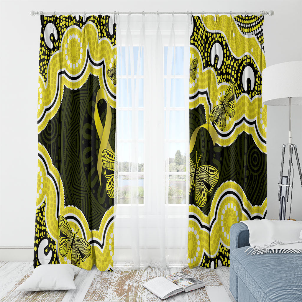 Yellow Ribbon Sarcoma Support Window Curtain Aboriginal Art
