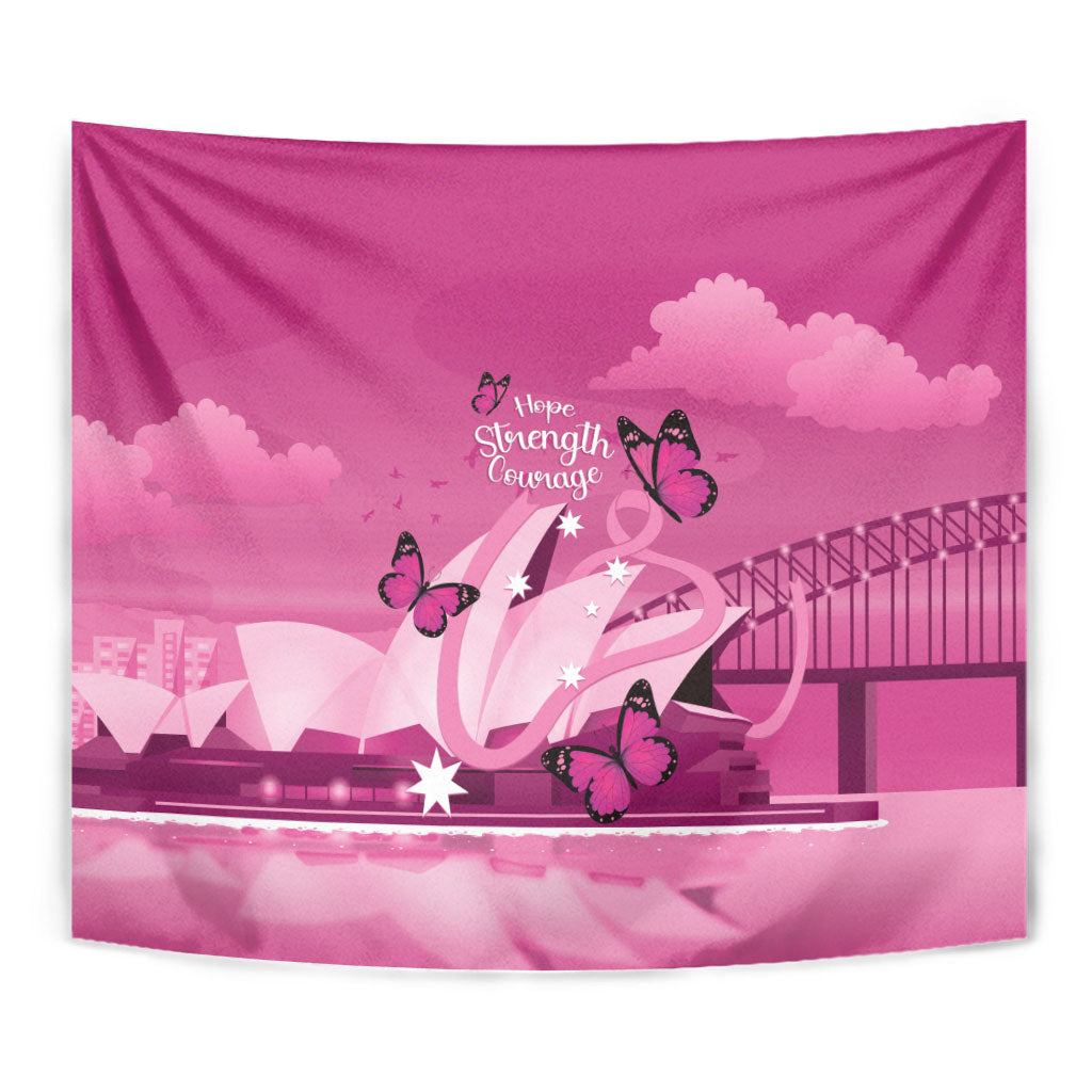 Australia Breast Cancer Support Tapestry Sydney Opera House Butterfly Pink Ribbon