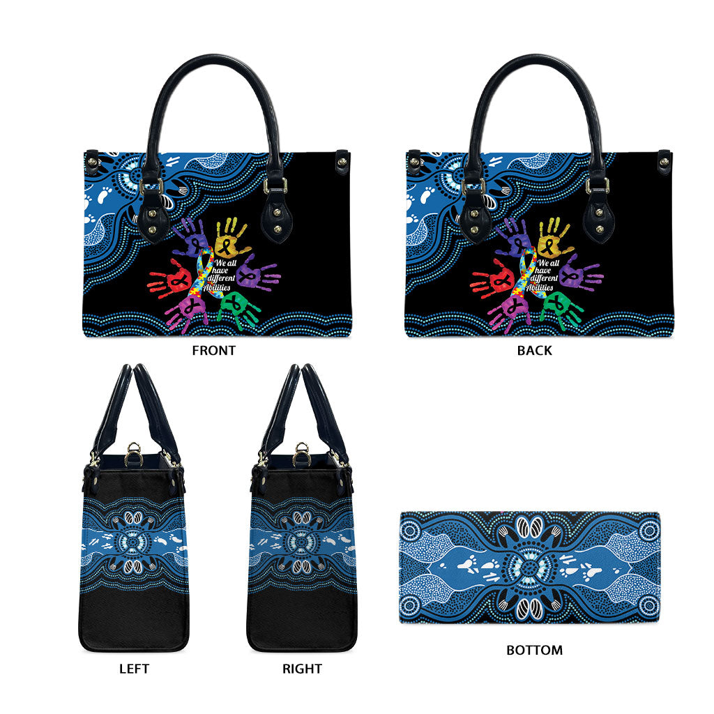 Autism Support Australia Indigenous Leather Bag We All Have Different Abilities
