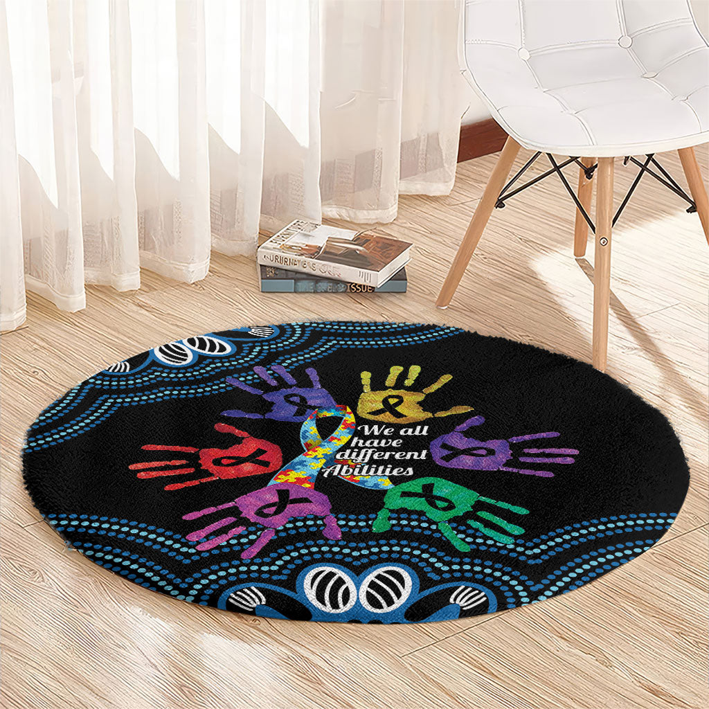 Autism Support Australia Indigenous Round Carpet We All Have Different Abilities