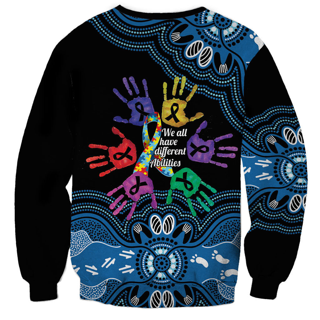 Autism Support Australia Indigenous Sweatshirt We All Have Different Abilities
