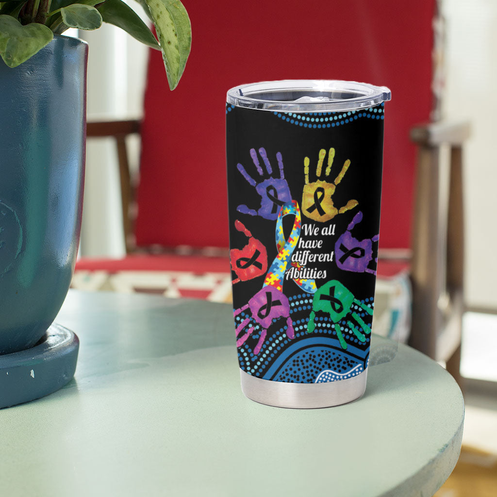 Autism Support Australia Indigenous Tumbler Cup We All Have Different Abilities