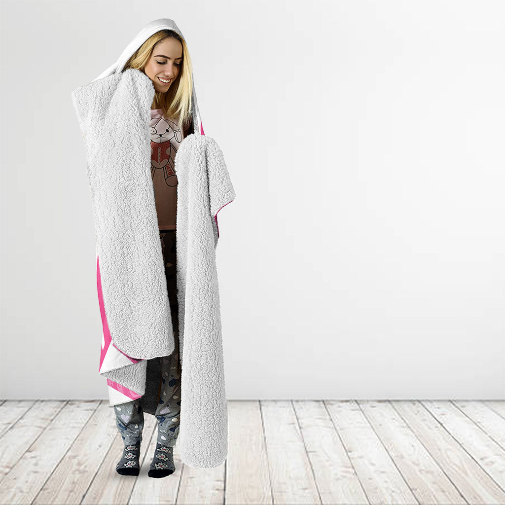 New Zealand Lawn Bowls Breast Cancer Custom Hooded Blanket Aotearoa Maori Silver Fern Pink Ribbon