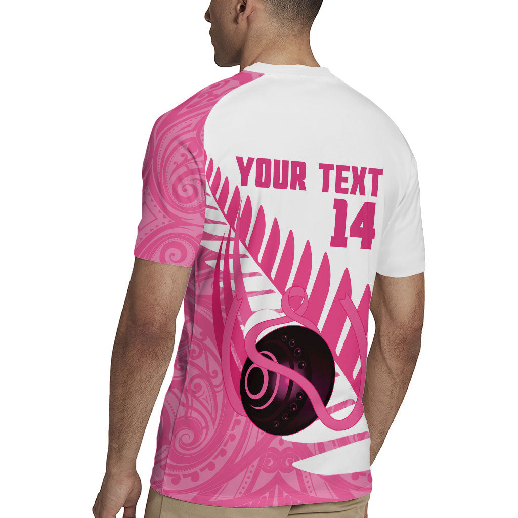 New Zealand Lawn Bowls Breast Cancer Custom Rugby Jersey Aotearoa Maori Silver Fern Pink Ribbon