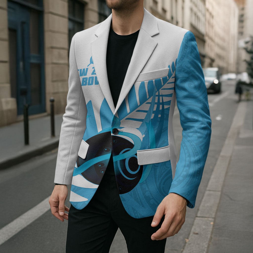 New Zealand Lawn Bowls Prostate Cancer Custom Blazer Aotearoa Maori Silver Fern Blue Ribbon