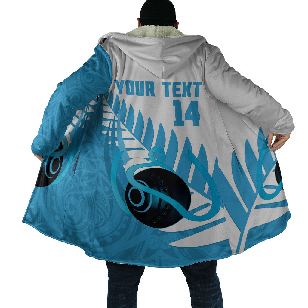 New Zealand Lawn Bowls Prostate Cancer Custom Cloak Aotearoa Maori Silver Fern Blue Ribbon