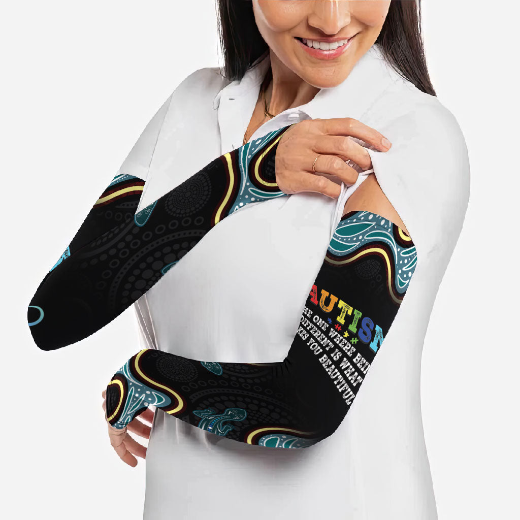 Australia Autism Support Aboriginal Lizard Arm Sleeves