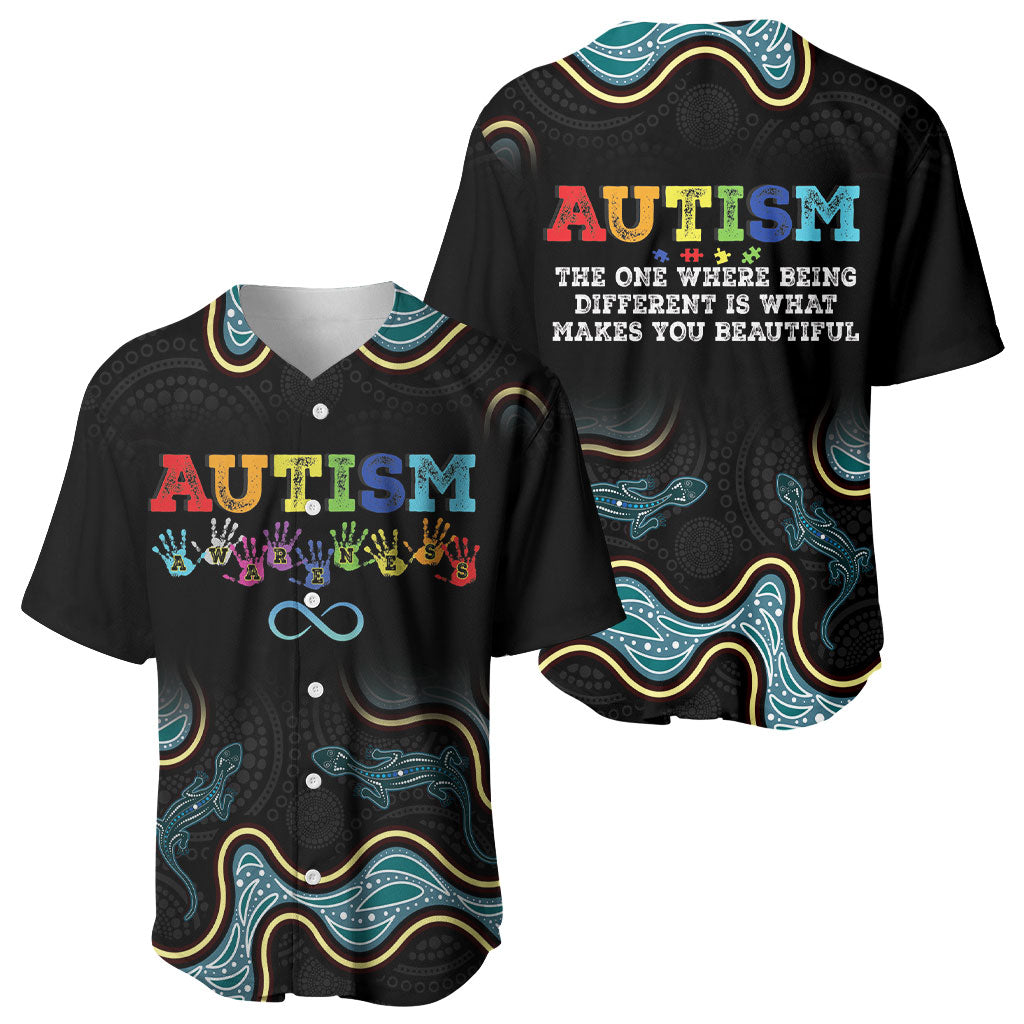 Australia Autism Support Aboriginal Lizard Baseball Jersey