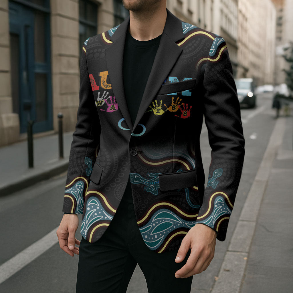 Australia Autism Support Aboriginal Lizard Blazer
