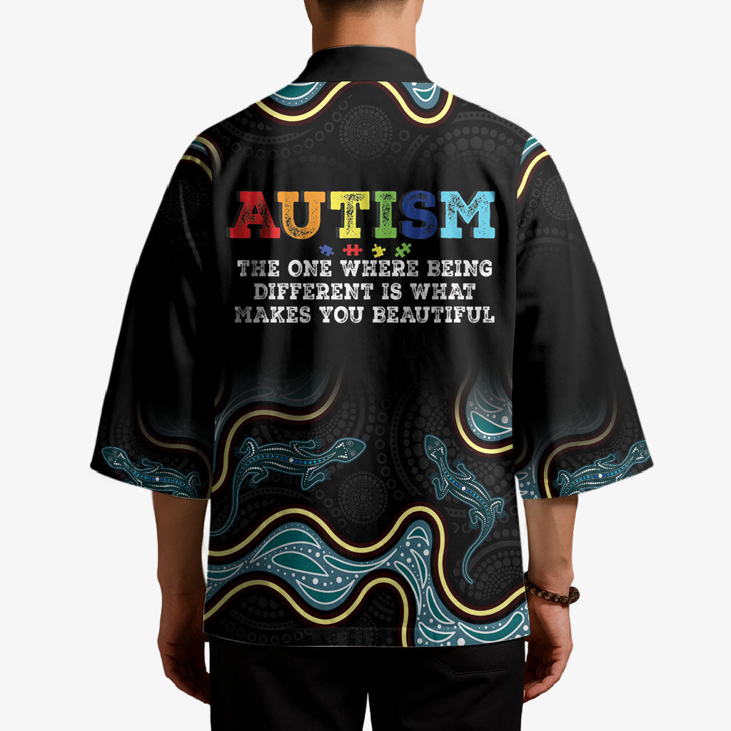 Australia Autism Support Aboriginal Lizard Kimono