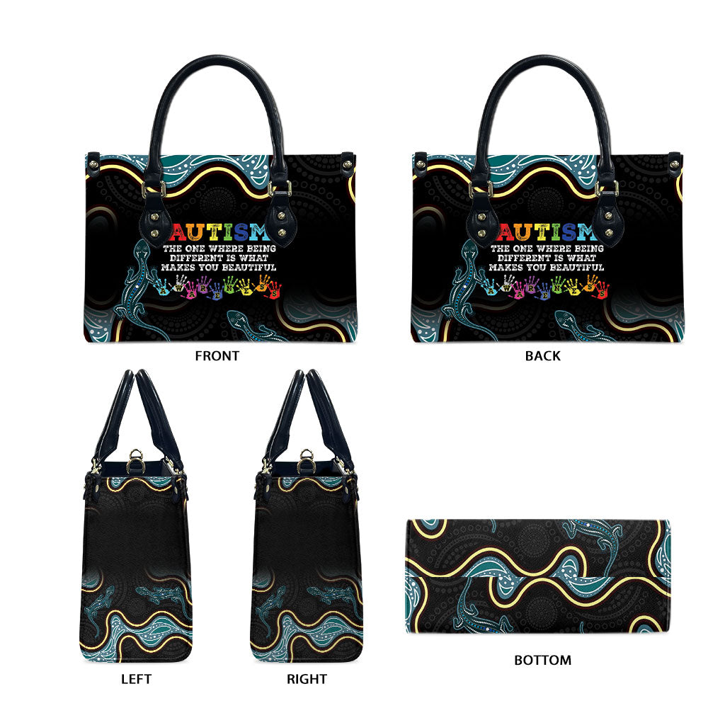 Australia Autism Support Aboriginal Lizard Leather Bag